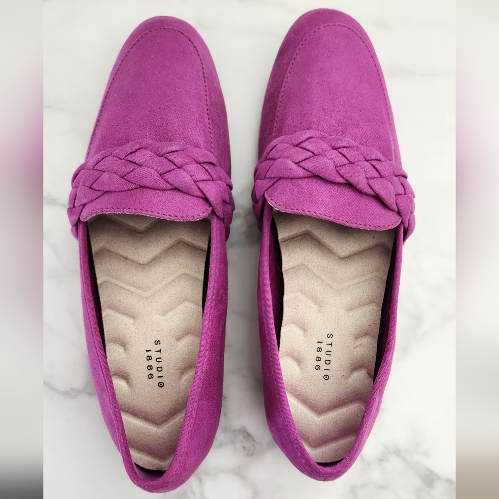 Studio 1886 Flat Braided Loafers Size 7 Purple Color - Picture 2 of 12
